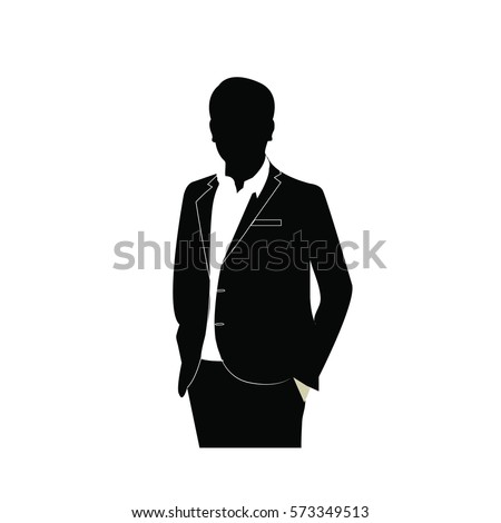 Silhouette Man Suit Stock Vector 114676618 - Shutterstock