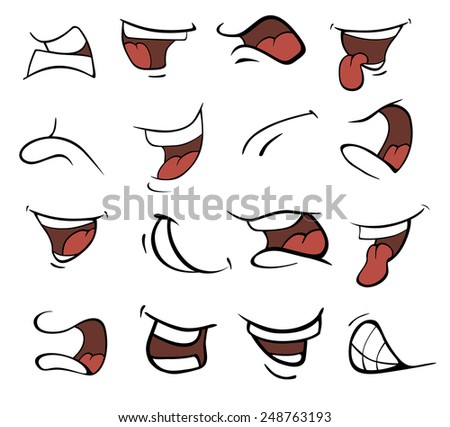 Set Mouths Cartoon Stock Vector 178551803 - Shutterstock