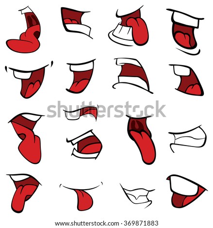 Set Mouths Cartoon Stock Vector 178551803 - Shutterstock