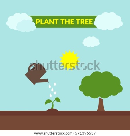 Planting Tree Process Infographic Flat Design Stock Vector 420595216 ...