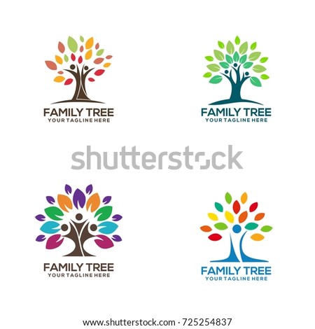 Tree Logo Setpeople Logo Setfamily Logo 스톡 벡터 356482706 Shutterstock Genealogical Tree Concept Family Tree Template Stock Vector 565921546