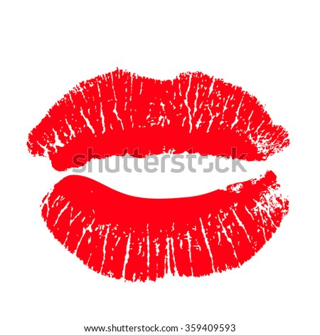 Print Red Lips Vector Illustration Stock Vector 124099501 - Shutterstock