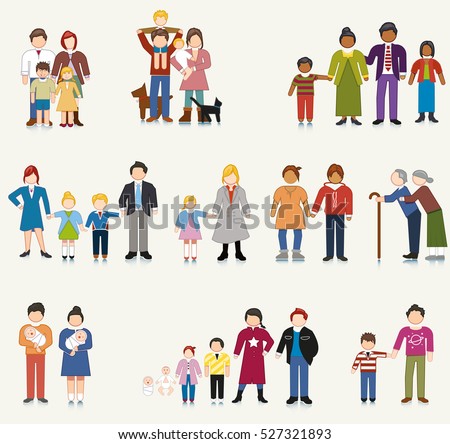 Set Characters Showing Stages Development Family Stock Vector 510799960 ...