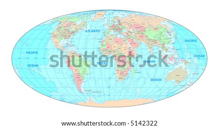 Map World Illustration On Spherical Globe Stock Vector 15892936 ...
