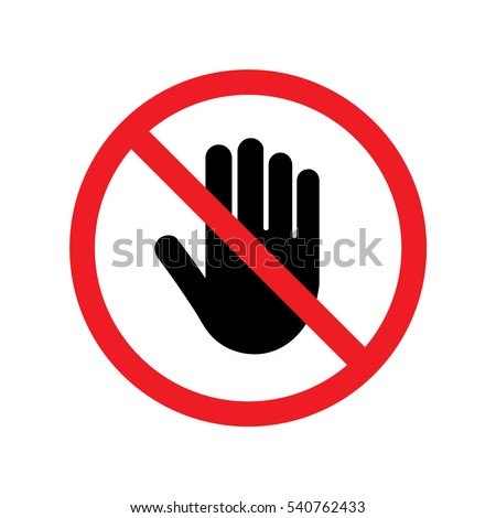 Hand Stop Sign Prohibited Activities Logo Stock Vector 464578406 ...