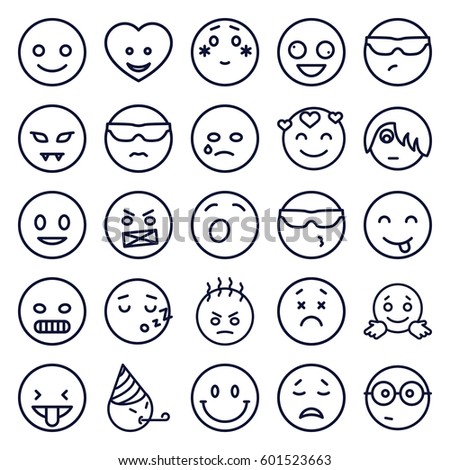 Cartoon Fanny Faces Different Emotions Emoji Stock Vector 501615682 ...