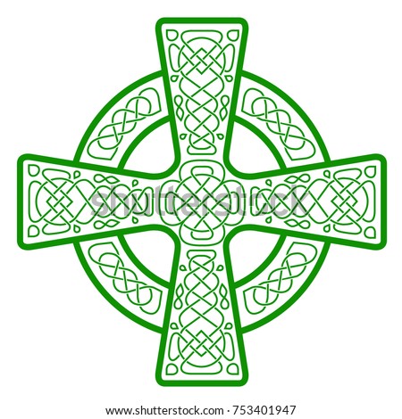 Irish Celtic Knot Ornament Cross St Stock Illustration 395240614 ...