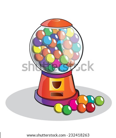 Vector Illustration Isolated Red Gumball Machine Stock Vector 93922588