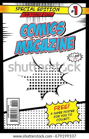 Comic Book Cover Vector Illustration Style Stock Vector 665460193