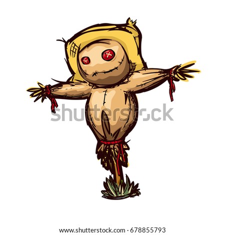 Scarecrow Cartoon Stock Vector 518023699 - Shutterstock