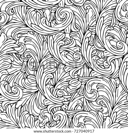 Seamless Abstract Handdrawn Pattern Waves Background Stock Vector ...