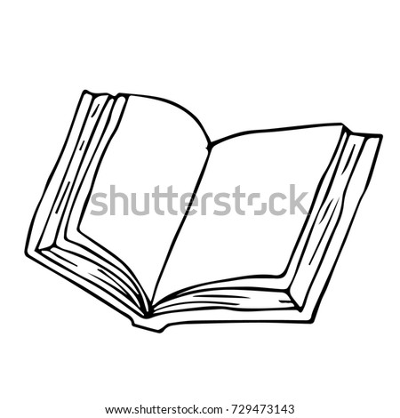 Vector Sketch Open Book Empty Pages Stock Vector 264511394 - Shutterstock