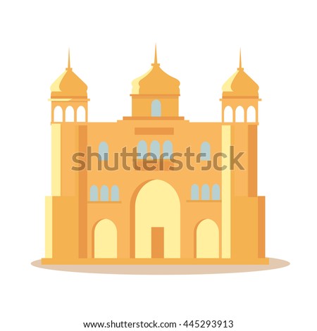 Vector Cartoon Mosque Building Arab Desert Stock Vector 647881732 ...