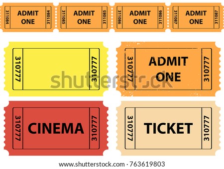 Set Ticket Admit One Vector Stock Vector 13024723 - Shutterstock