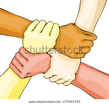 Illustration Hands Holding Each Other Showing Stock Vector 82776226 ...