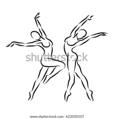 Ballerina Vector Illustrations Set female Ballet Stock Vector 622020092 ...