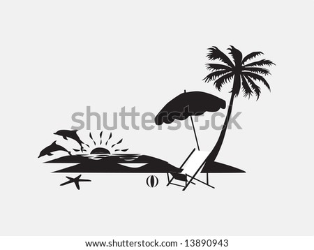 Two Palm Trees On Island Vector Stock Vector 464280245 