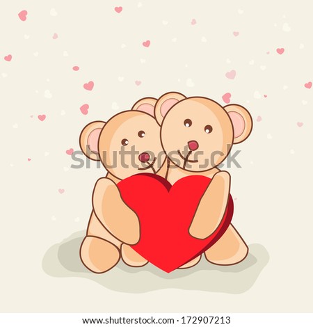 Beautiful Cartoon Collection Cute Valentine Teddy Stock Vector ...