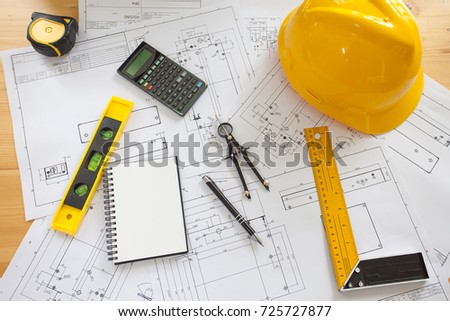 Image Engineering Objects On Workplace Three Stock Photo 93376240 ...