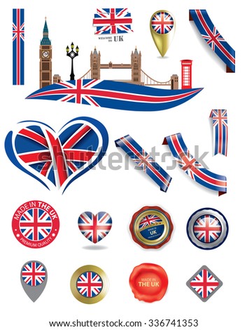 Uk Icon Collection Shaping Heart Love Stock Vector 230662579 - Shutterstock