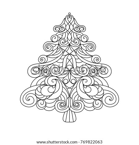 Red Vector Christmas Tree Stock Vector 333101255 ...