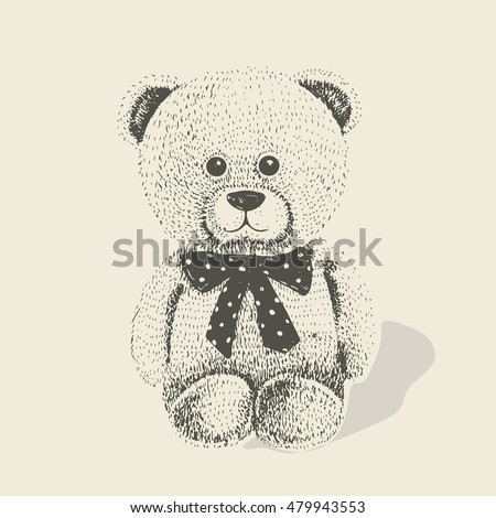 Hand Drawn Teddy Bear Stock Vector 249837934 - Shutterstock