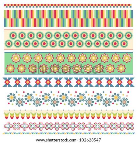 Seamless Cuban Floral Border Pattern Vector Stock Vector 445510777 ...