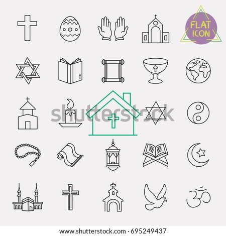 Islamic Church Muslim Spiritual Traditional Symbols Stock Vector ...