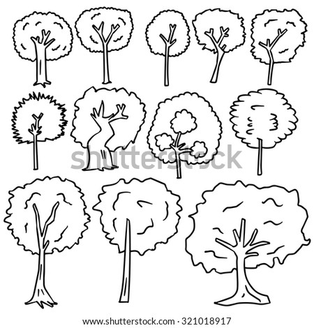 Vector Trees Reflection Stock Vector 16091665 - Shutterstock