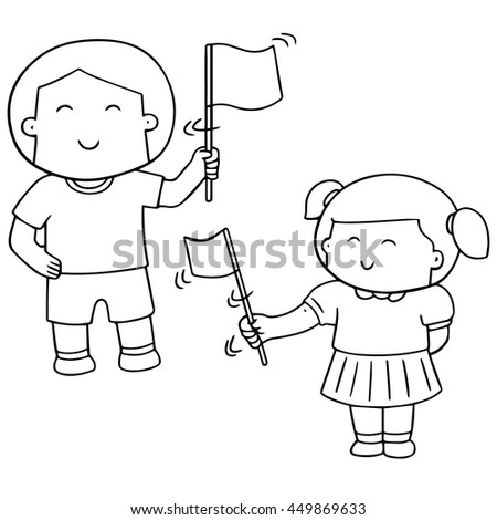 Boy Girl Holding Blank Sign Cartoon Stock Vector 68754406 - Shutterstock