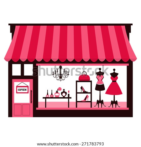 Beautiful Fashion Boutique Clothes Shop Window Stock Vector 63148618 ...