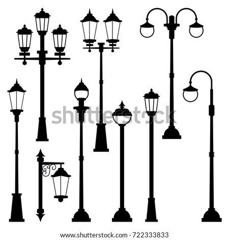 Street Light Silhouettes Stock Vector 85699699 - Shutterstock