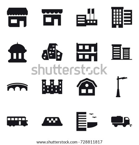 Vector Collection Linear Icons Illustrations Buildings Stock Vector ...