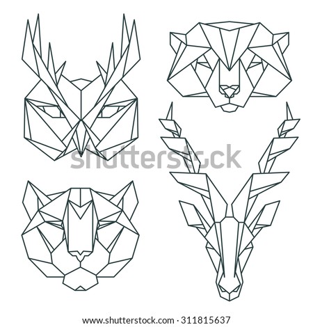 Animal Icons Vector Icon Set Abstract Stock Vector 311815637 - Shutterstock