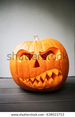 Scary Jack O Lantern Halloween Pumpkins Stock Photo …