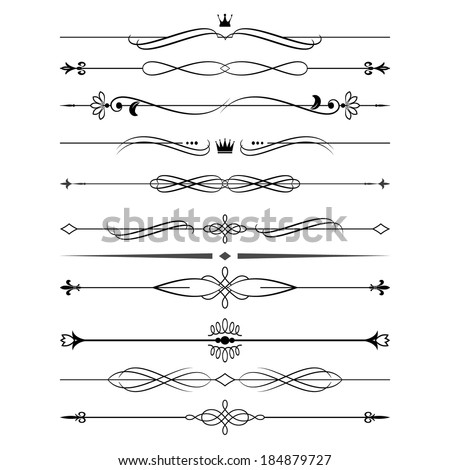 This Image Set Vintage Decorative Ornament Stock Vector 206670334 ...