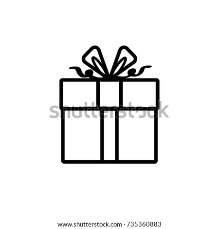 Gift Vector Icon Black White Illustration Stock Vector 401465689