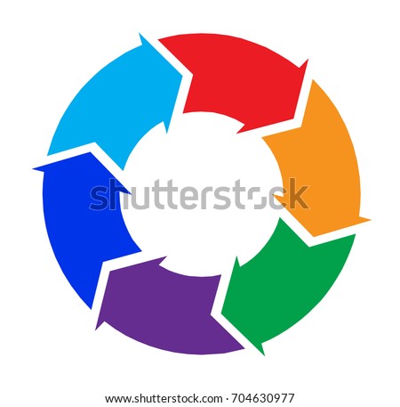 6 Part Arrow Wheel Diagram Stock Vector 295720373 - Shutterstock