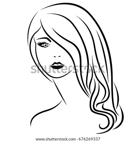 Lovely Female Face Beauty Icon Stock Vector 191738390 - Shutterstock