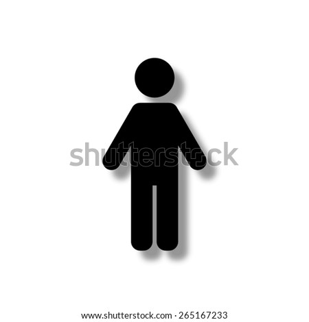 Man Black Vector Icon Shadow Stock Vector 367196279 - Shutterstock