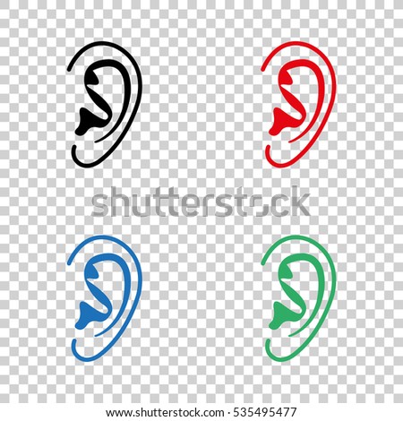 Ear Icon On Grey Flat Button Stock Vector 201472370 - Shutterstock