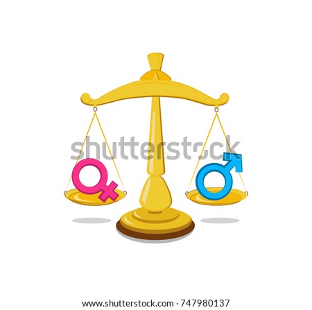 Gender Signs Scales Equal Opportunity Concept Stock Illustration ...