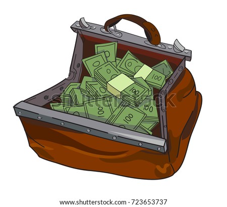 Big Fat Opened Leather Bag Full Stock Vector 580073872 ...