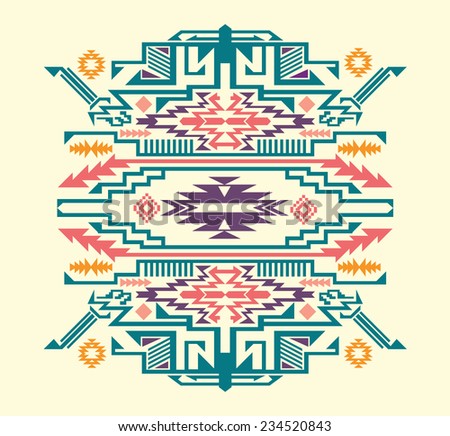 Grunge Aztec Navajo Pattern Illustration Board Stock Vector 269396969 ...