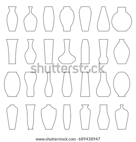 Set Silhouettes Vases Vector Illustration Stock Vector 642003148 ...