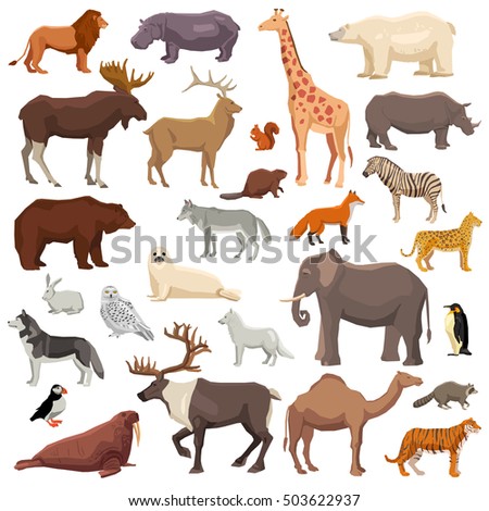 Vector Illustration Forest Animals Moose Deer Stock Vector 437193313 ...