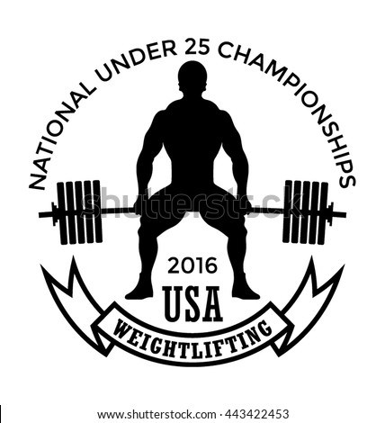 Bodybuilder Logo Template Vector Object Icons Stock Usa Weightlifting Vector Icon