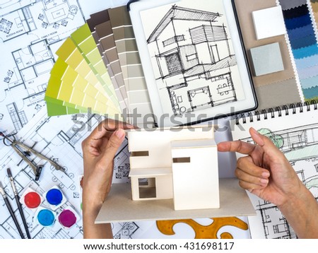 Interior Designers At Work top view architect interior designer working stock photo 424379287 Interior Designers At Work top view architect interior designer working stock photo 424379287