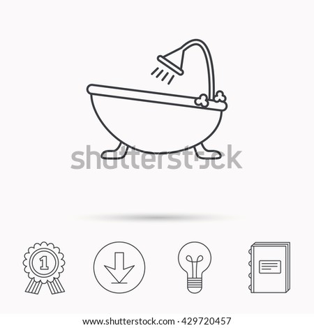 Bathroom Sign In Book bathroom icon bath shower sign linear stock vector 296640320 Bathroom Sign In Book bathroom icon bath shower sign linear stock vector 296640320