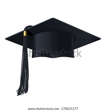 Graduate Cap On White Background Stock Vector 178025177 - Shutterstock